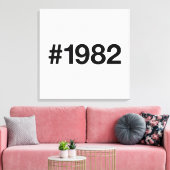 1982 Hashtag 43 Verjaardag Jubileum Canvas Afdruk (Insitu (Woonkamer))