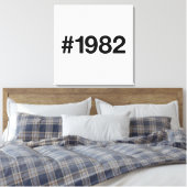 1982 Hashtag 43 Verjaardag Jubileum Canvas Afdruk (Insitu (Slaapkamer))
