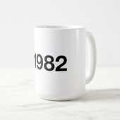1982 Hashtag 43 Verjaardag Jubileum Koffiemok (Voorkant rechts)