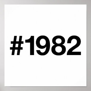 1982 Hashtag 43 Verjaardag Jubileum Poster