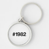 1982 Hashtag 43 Verjaardag Jubileum Sleutelhanger (Voorkant)
