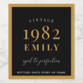  1982 Klassieke persoonlijke 40e verjaardag Wijn Etiket (Enkel label)