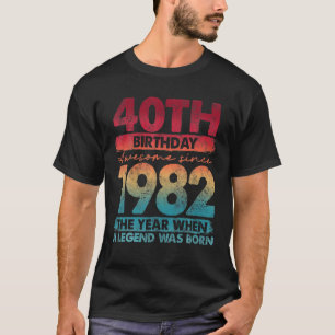 1982 Limited Edition 1982 40 Years Old 40T T-shirt