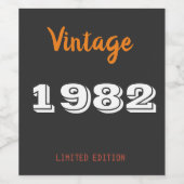 1982 Limited Edition Wijnlabel – Classic Wijn Etiket (Enkel label)