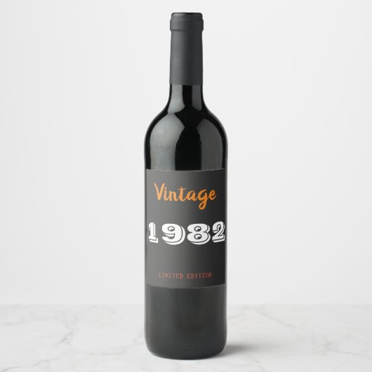 1982 Limited Edition Wijnlabel – Classic Wijn Etiket (Voorkant)