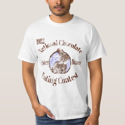 1982 Nationale Chocolade Konijn Eetwedstrijd T-shirt (Voorkant)