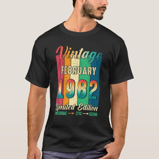 1982 Vintage op zondag 40 jaar T-shirt (Voorkant)