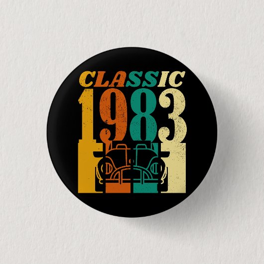 1983 42e verjaardag ronde button 3,2 cm (Voorkant)