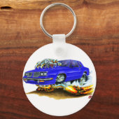 1983-88 Blauwe auto van glas Sleutelhanger (Voorkant)