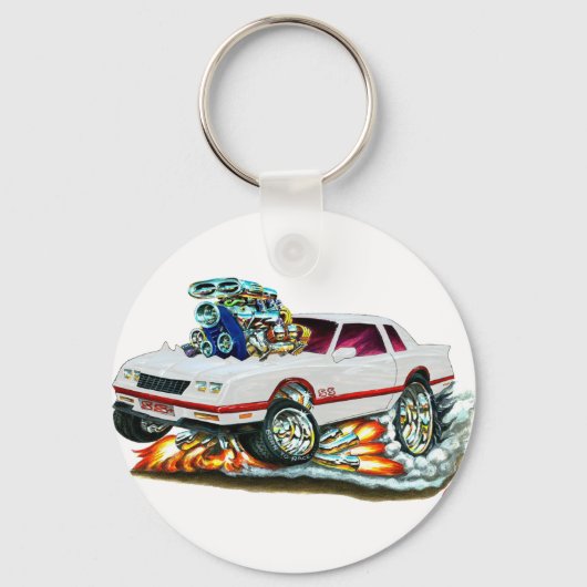 1983-88 Monte Carlo White Car Sleutelhanger (Voorkant)