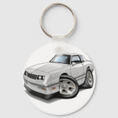 1983-88 Monte Carlo White-Grey Car Sleutelhanger (Voorkant)