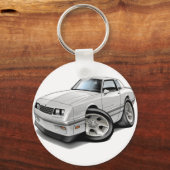 1983-88 Monte Carlo White-Grey Car Sleutelhanger (Voorkant)