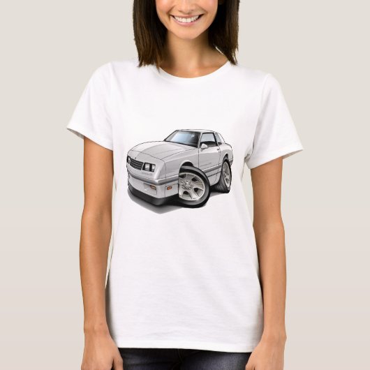 1983-88 Monte Carlo White-Grey Car T-shirt (Voorkant)