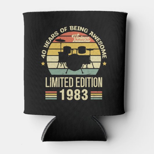  1983 Drums 40e verjaardag Drummer Blikjeskoeler (Voorkant)