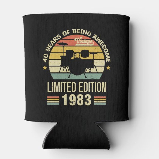  1983 Drums 40e verjaardag Drummer Blikjeskoeler (Achterkant)