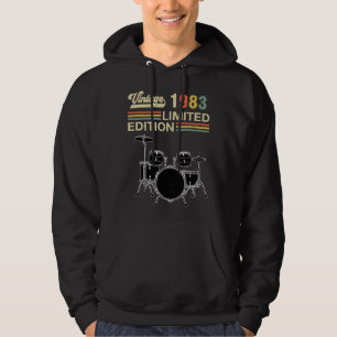 1983 Drums 40e verjaardag Drummer Hoodie