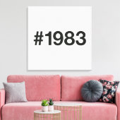 1983 Hashtag 42 Verjaardag Jubileum Canvas Afdruk (Insitu (Woonkamer))