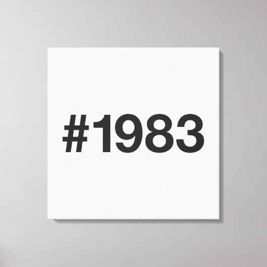 1983 Hashtag 42 Verjaardag Jubileum Canvas Afdruk (Voorkant)