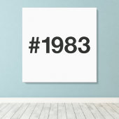 1983 Hashtag 42 Verjaardag Jubileum Canvas Afdruk (Insitu (Houten vloer))