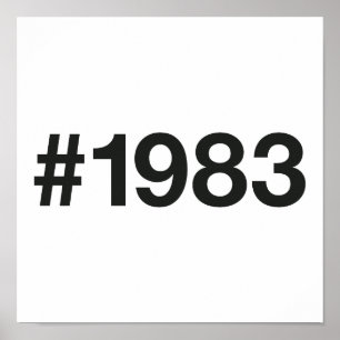 1983 Hashtag 42 Verjaardag Jubileum Poster