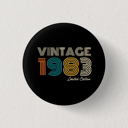  1983 Limited Edition 40th Birthday Ronde Button 3,2 Cm (Voorkant)