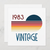  1983 Retro Stripe Sun bedankje Kaart (Voorkant / Achterkant)