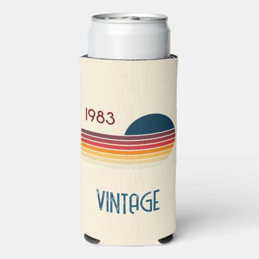  1983 Retro Stripe Sun Seltzer Blikjeskoeler (Seltzer Achterkant)