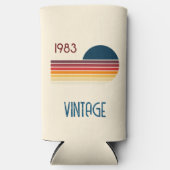 1983 Retro Stripe Sun Seltzer Blikjeskoeler (Voorkant)