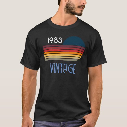  1983 Retro Stripe Sun T-shirt (Voorkant)