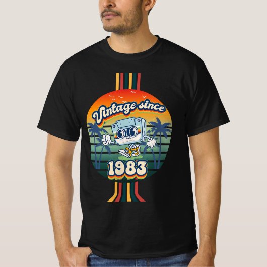 1983 Retro Throwback 42e Verjaardag T-shirt (Voorkant)