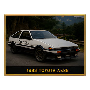 1983 Toyota AE86 Klassieke Japanse Sportwagen Vint Perfect Poster