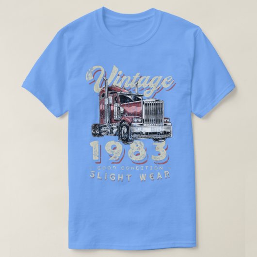  1983 Trucker Big Rig Truck Driver 39th Bir T-shirt (Design voorkant)