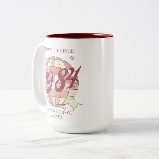  1984 40e verjaardag retro cup mok (Voorkant links)