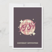 1984 40e verjaardag retro paarse uitnodiging (Achterkant)