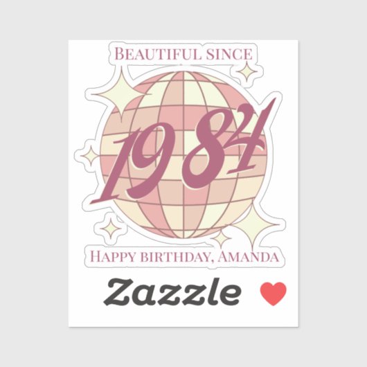 1984 40e verjaardag retro party decor sticker (Vel)