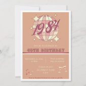  1984 40ste verjaardag roze feestje Uitnodiging (Voorkant)