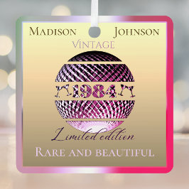  1984 40ste verjaardag roze metalen ornament