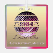  1984 40ste verjaardag roze metalen ornament (Achterkant)