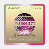  1984 40ste verjaardag roze metalen ornament (Voorkant)