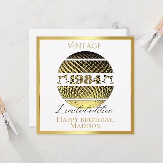  1984 40ste verjaardagsgoud kaart (Voorkant / Achterkant in situ)