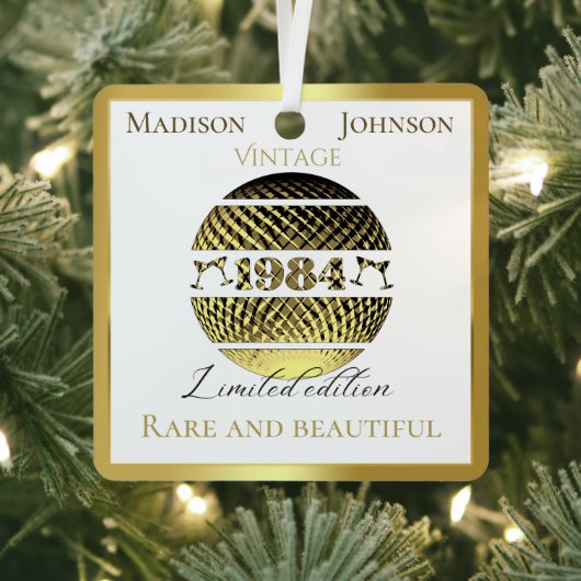  1984 40ste verjaardagsgoud metalen ornament (Insitu)