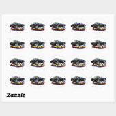 1984-93 Corvette Zwart Cabriolet Ronde Sticker (Vel)