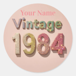  1984 Aangepaste Sticker: Glitterende herinneringe Ronde Sticker