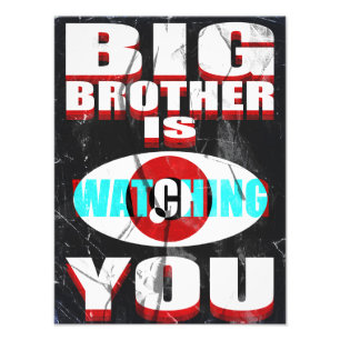 1984 Big Brother kijkt naar je Poster (Herontwerp)