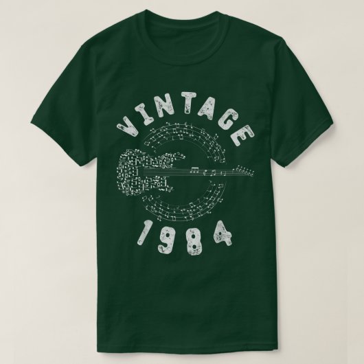  1984 Birthday Limited Edition Guitar Music T-shirt (Design voorkant)