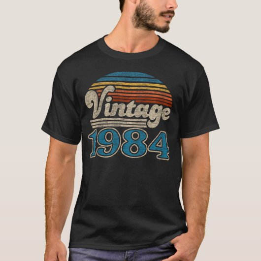  1984 Geboortejaar 40e Verjaardag Zonsondergang Re T-shirt (Voorkant)