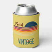 1984 gele Retro Stripe Sun Blikjeskoeler (Blikje Voorkant)