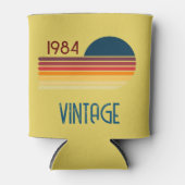 1984 gele Retro Stripe Sun Blikjeskoeler (Voorkant)