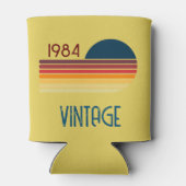 1984 gele Retro Stripe Sun Blikjeskoeler (Achterkant)