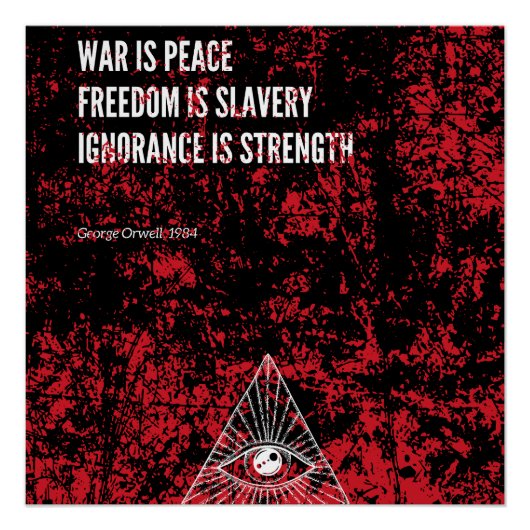 1984 George Orwell War is Peace Perfect Poster (Voorkant)